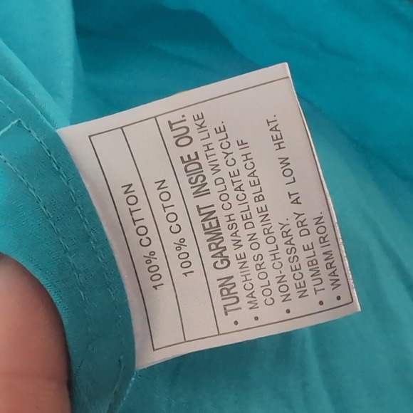 Ariat Turquoise Cotton Long Sleeve Collared Button Up Size Extra Large - Picture 6 of 7
